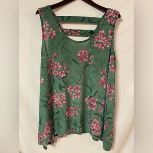 Floral Green Sleeveless Top